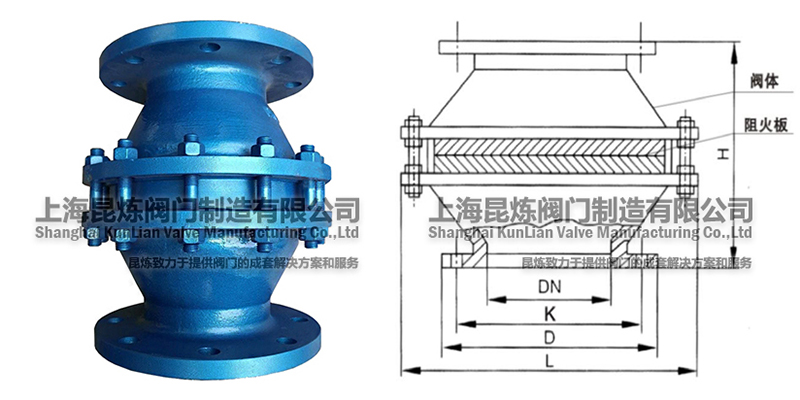 ZGB-I儲罐波紋阻火器結(jié)構(gòu)圖- 上海昆煉閥門制造有限公司 ZGB-I儲罐波紋阻火器結(jié)構(gòu)圖- 上海昆煉閥門制造有限公司