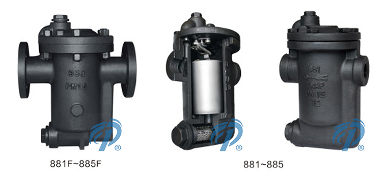 881-885內(nèi)螺紋倒置桶式蒸汽疏水閥剖面圖 881-885內(nèi)螺紋倒置桶式蒸汽疏水閥剖面圖